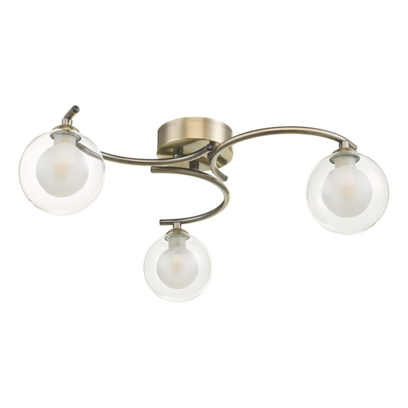 Youngtown Semi Flush Mount, Antique Brass