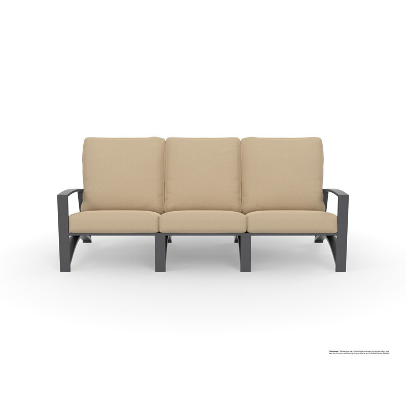 Arc Outdoor 3 - Seat Patio Sofa, Sensory Granite, Graphite