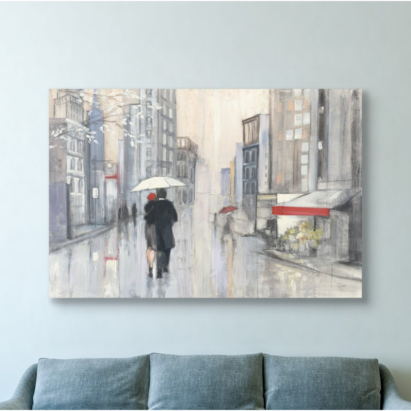 «Spring Rain New York» par Julia Purinton, art mural sur toile, 40 po x 60 po