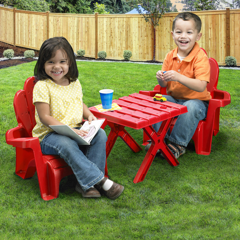 Ensemble table et chaises Adirondack 3 pièces
