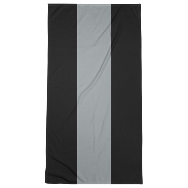 Lightweight Beach Towel, Black/Gray/Black, Microfiber