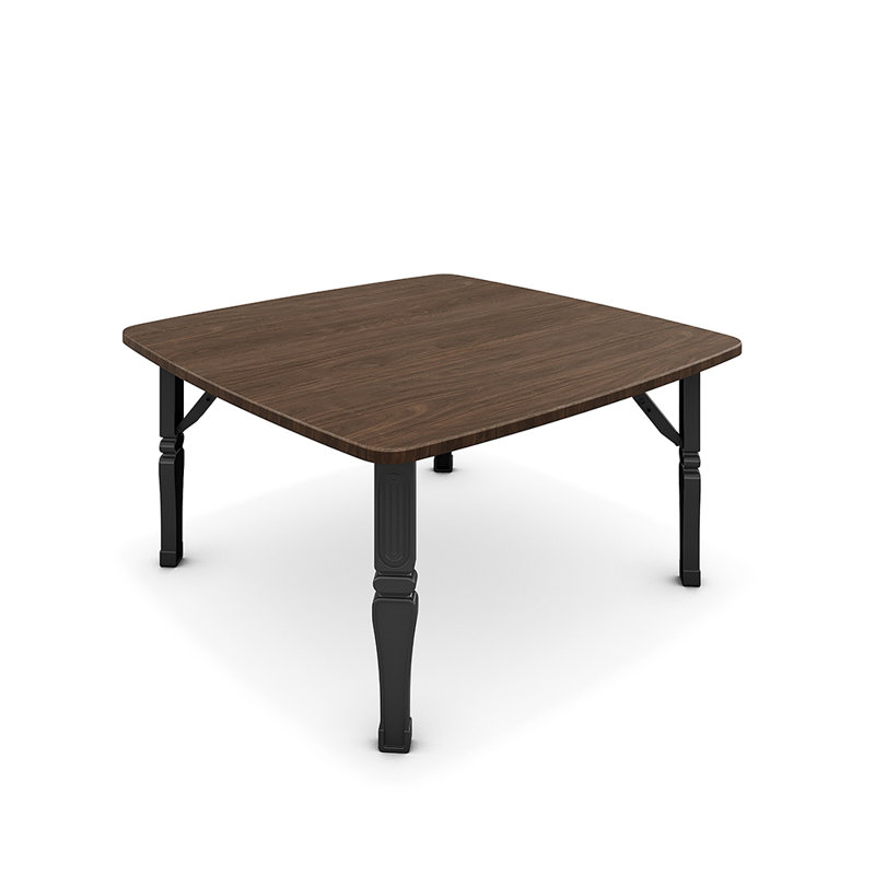 Biehle Four Leg Coffee Table, 35cm H x 70cm W x 70cm D, Brown/Black