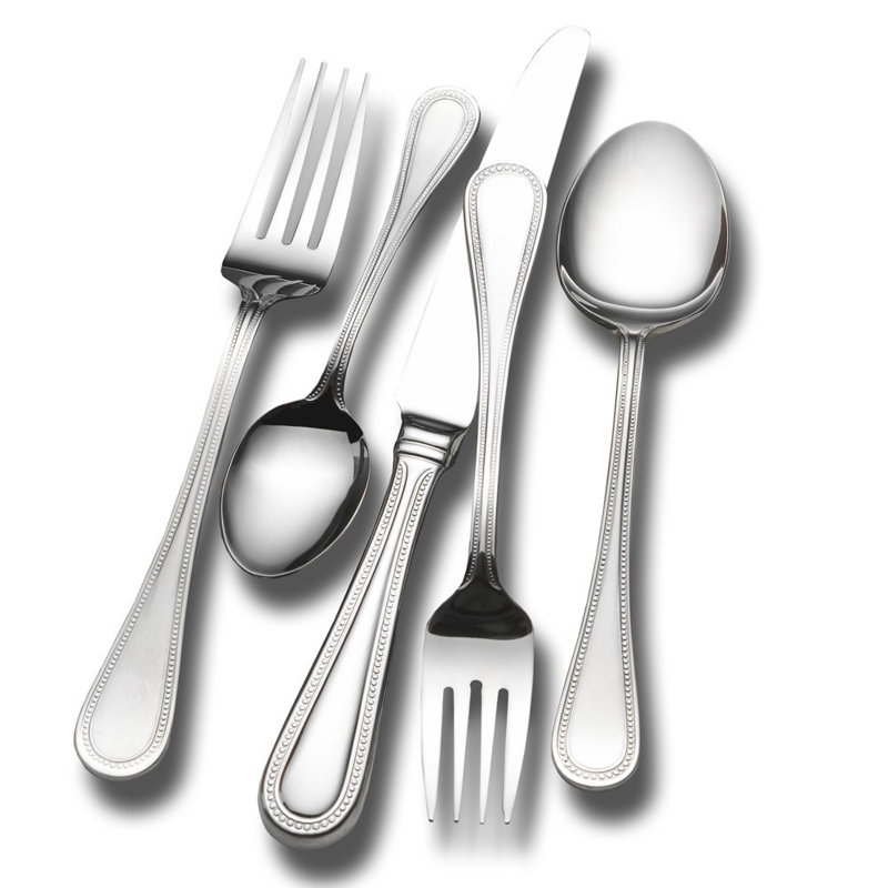 Wallace Wallace Continental Bead Stainless-Steel 65-Piece Boxed Flatware Set, Service for 12