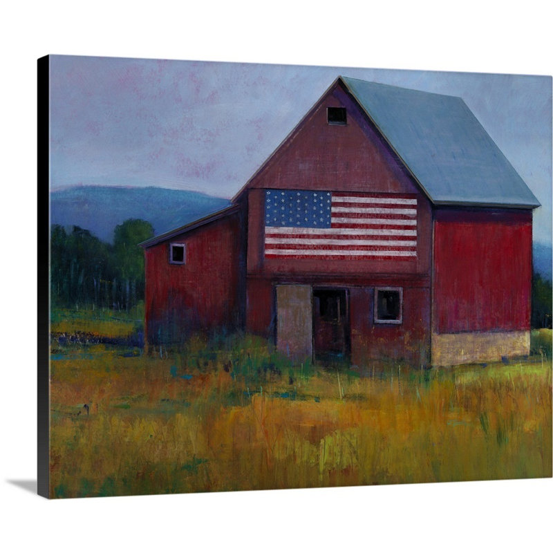« patriotique », peinture sur toile, Toile tendue, H 16 po x l 20 po x p 1,25 po