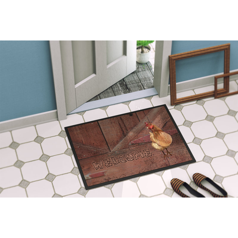 Paillasson d’intérieur antidérapant de poule derron, Rectangle 1 pi 6 po x 2 pi 3 po