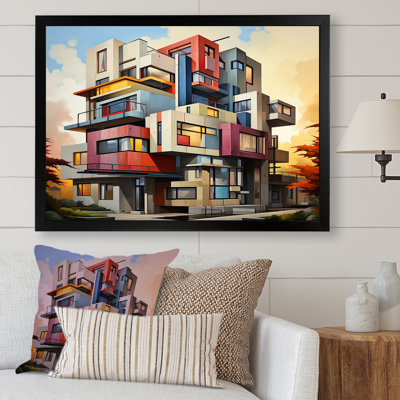 " De Stijl Geometric Pastel Cityscape "