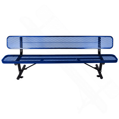 8 ft. Outdoor Steel Bench with Backrest