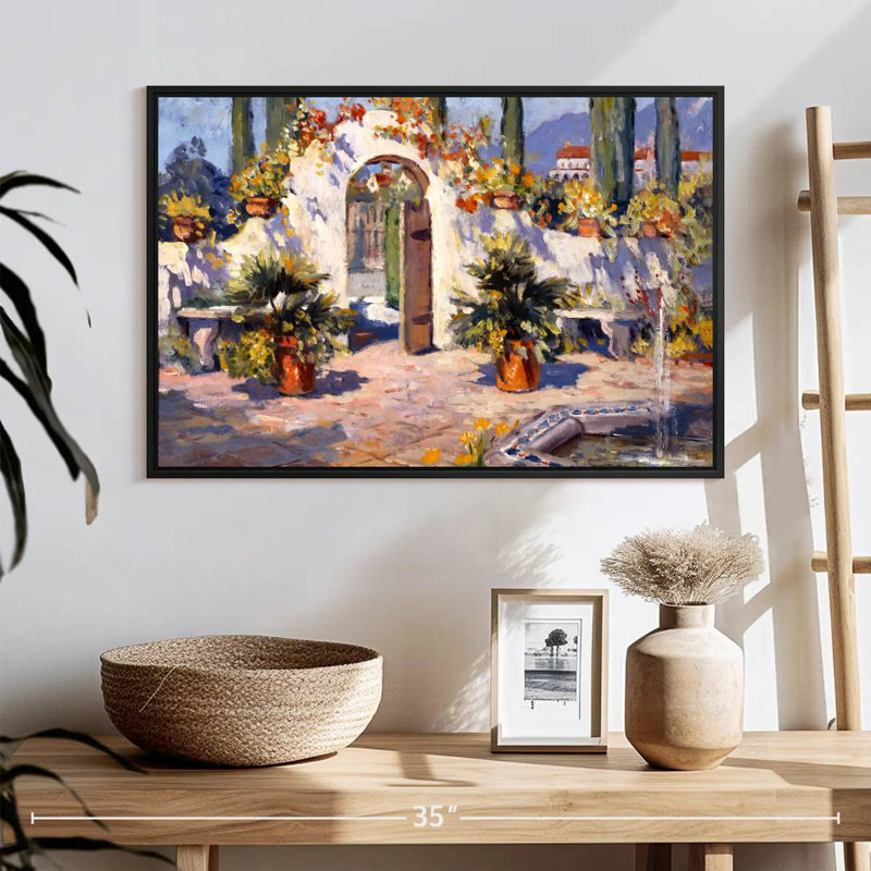Arche espagnole, 25 po x 17 po, Cadre flottant noir