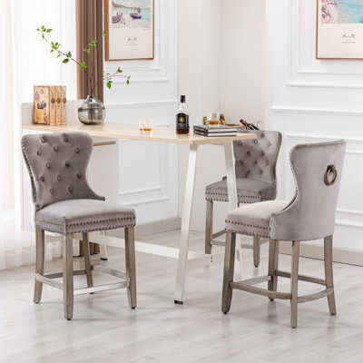 Kirsten Upholstered Counter Stool with Metal Frame