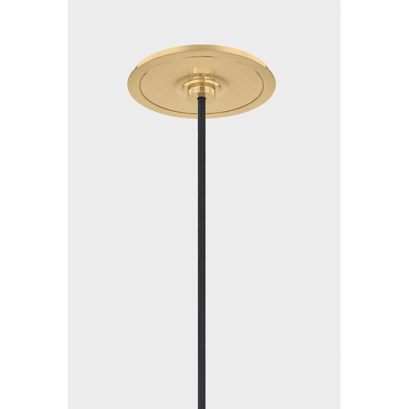 Luminaire suspendu Clivedon en laiton vieilli et par Mark D. Sikes, 15W, Cramoisi doux, H 6,5 po x l 12 po x P 12 po