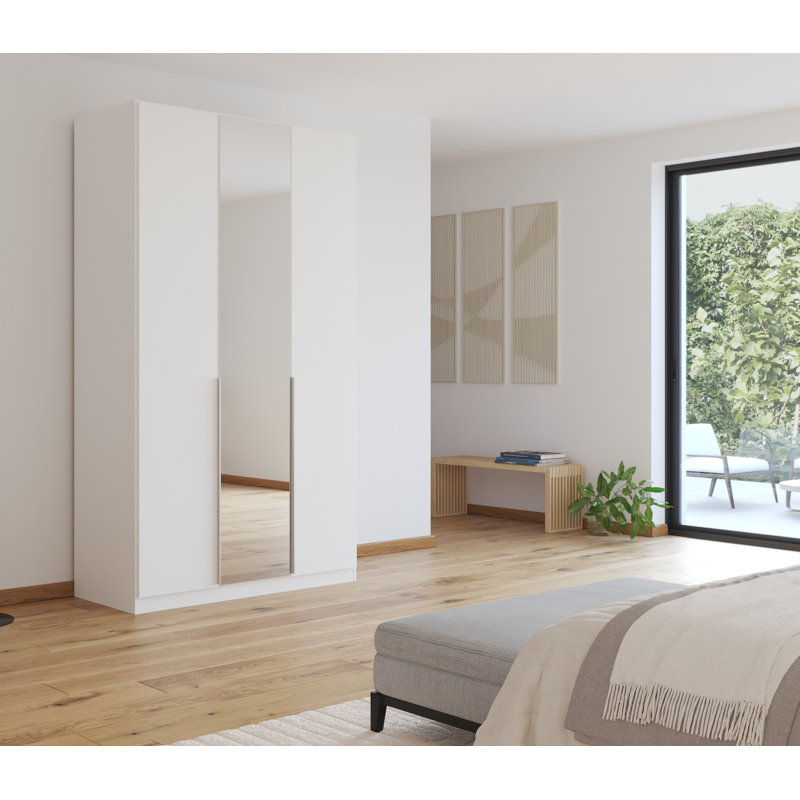 Alabama 2 Door Wardrobe, Alpine White, Classic, 210cm H x 136cm W x 54cm D
