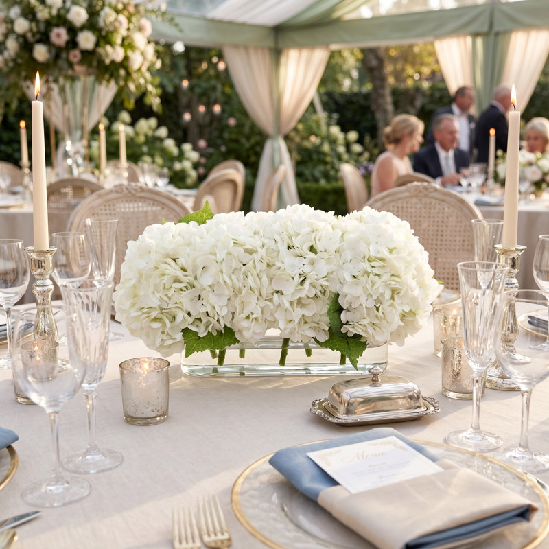 Floral Centerpiece with Real-Touch Hydrangeas