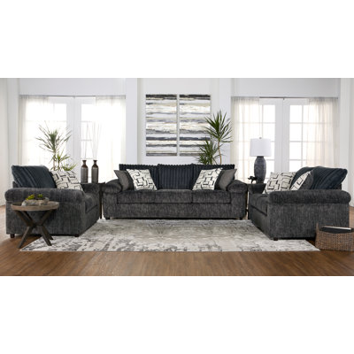 Oliwier Wide Wale Corduroy Sofa, Loveseat, and Cuddle Chair Set, Parchment by Latitude Run