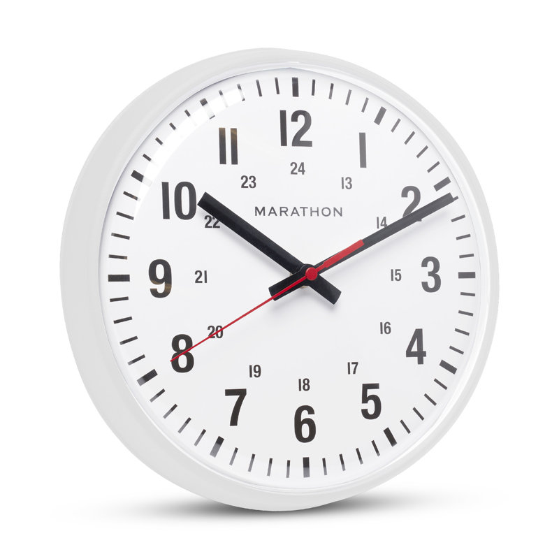 Horloge murale analogique à balayage continu 10 pouces