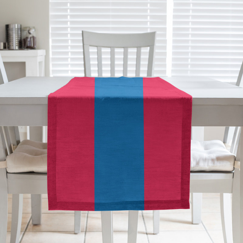 Chemin de table basket Philadelphia, L 72 po x l 16 po, Rouge / bleu / rouge, Polyester sergé