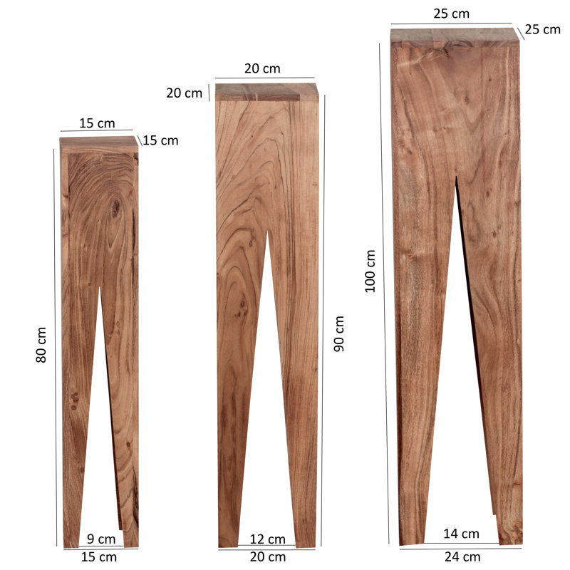 Kada Plant Stand - Set of 3, Acacia