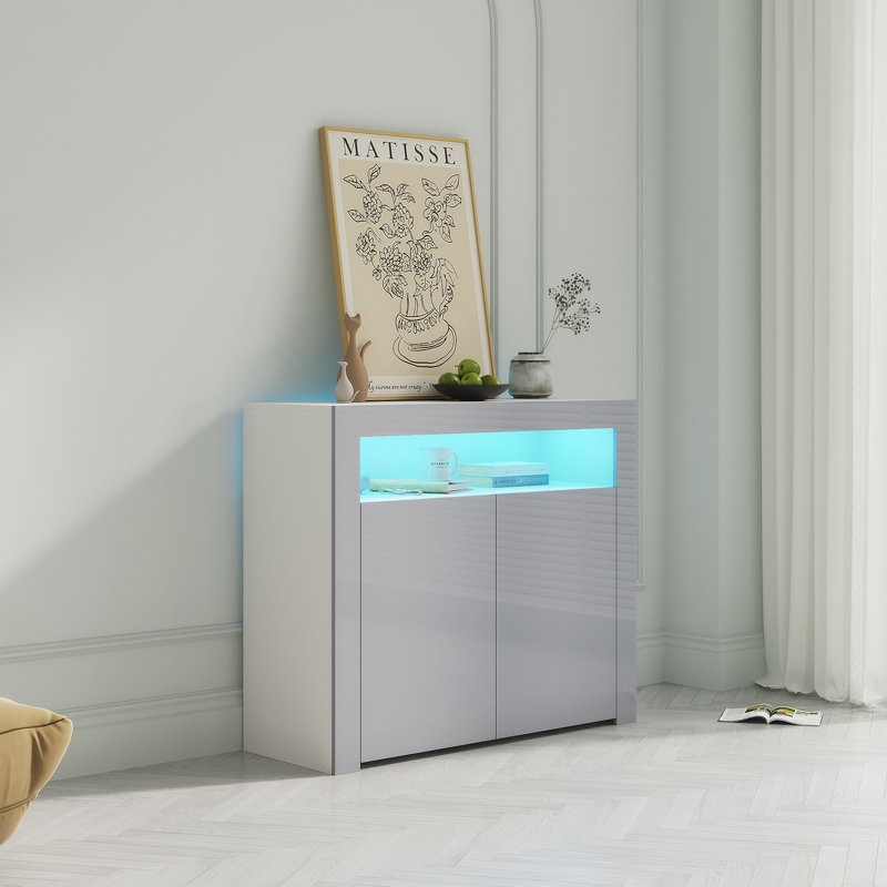 Vitrine de rangement en bois à DEL