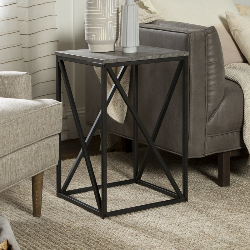 Table de bout structurelle avec rangement Ziegler, Béton foncé