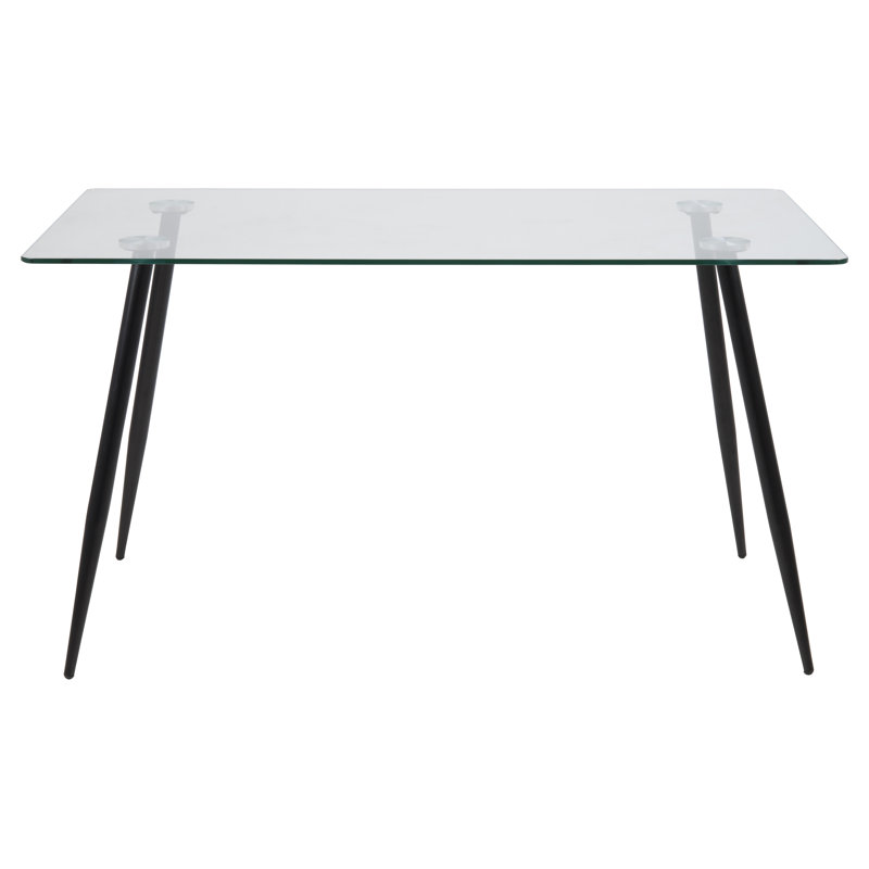 Duwayne Glass Top Metal Base Dining Table