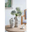 Vase en céramique blanc avec motif floral gris-1609066082