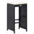 Patio Bar Set Outdoor Bar Table and Stools Poly Rattan and Glass Black