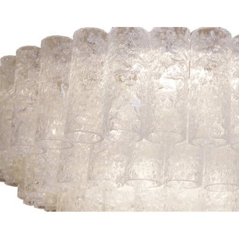 Lustre Venetian De Majo, Verre texturé transparent, Étain, 44" Wide x 34" Height