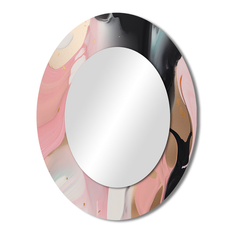 Miroir mural moderne rose et bleu, 43 po x 33 po