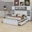 Lit en bois avec armoire, tablette et prises tout-en-un-524850449