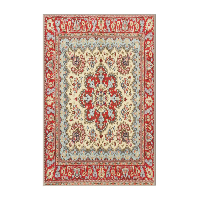 Tapis oriental rouge / beige / bleu, Rectangle 5 pi x 8 pi