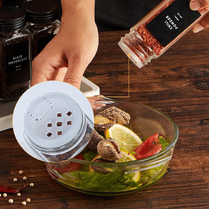 48PCS Spice Jars and 4PCS Pepper Grinder