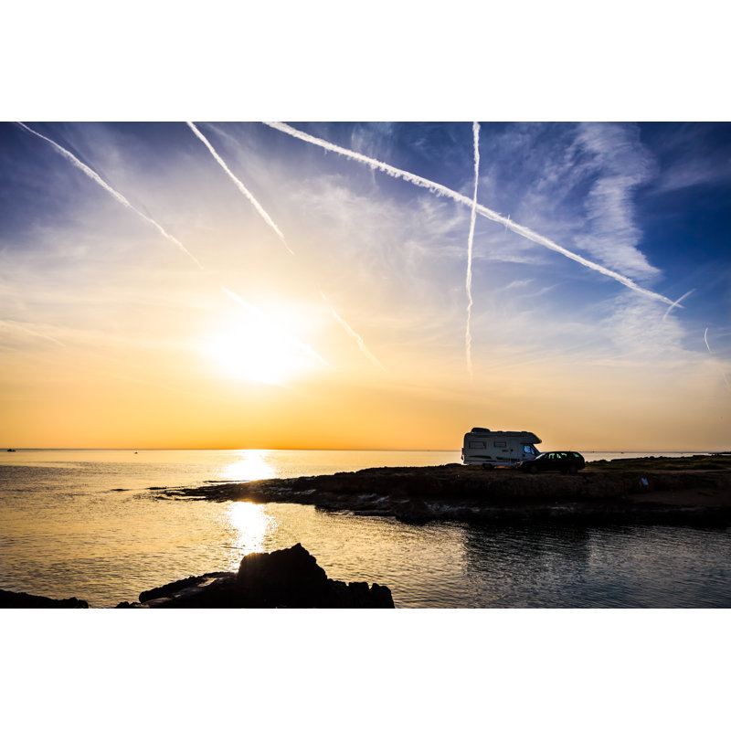 Camper Van On Beach by MyetEck - Wrapped Canvas Print, 51cm H x 76cm W