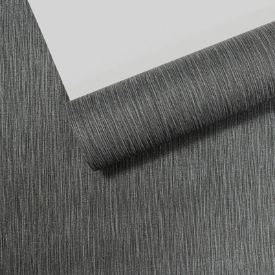  Black Plain Paste The Wall Wallpaper 10376-15