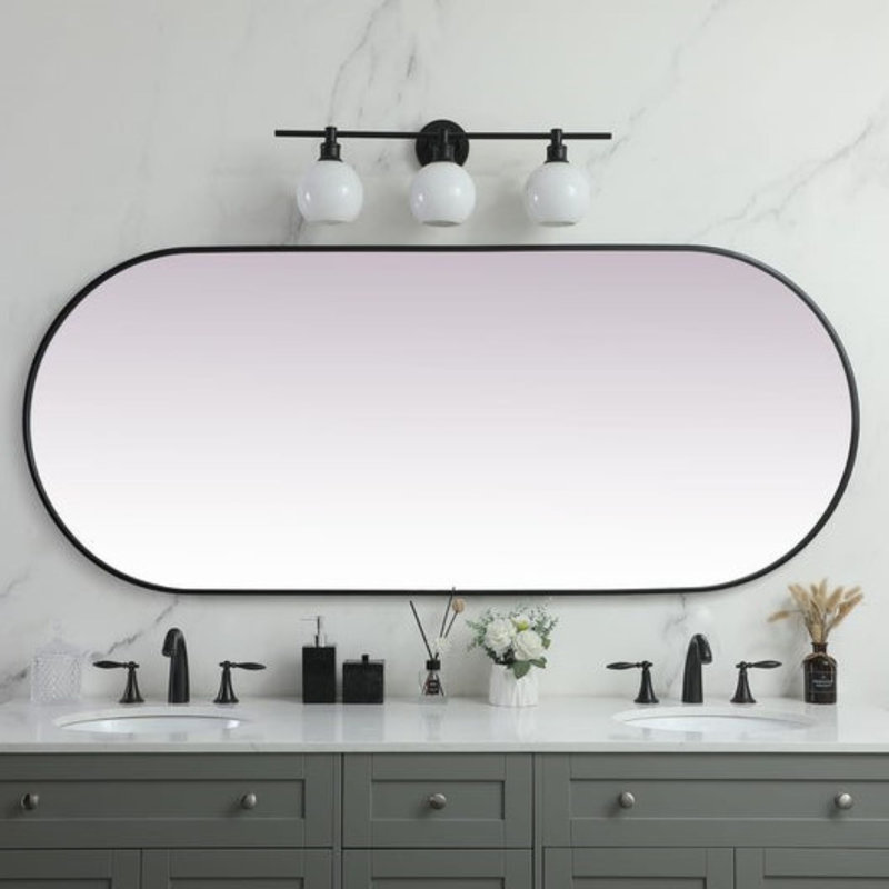 Miroir mural Elington, 72 po x 30 po , Noir