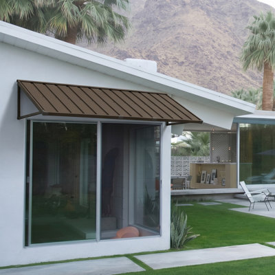 Powder-coated Metal Frame Standing Seam Fixed Window Awning All Weather Protection Door Canopy for Entrance, Windows, Porches, Balconies