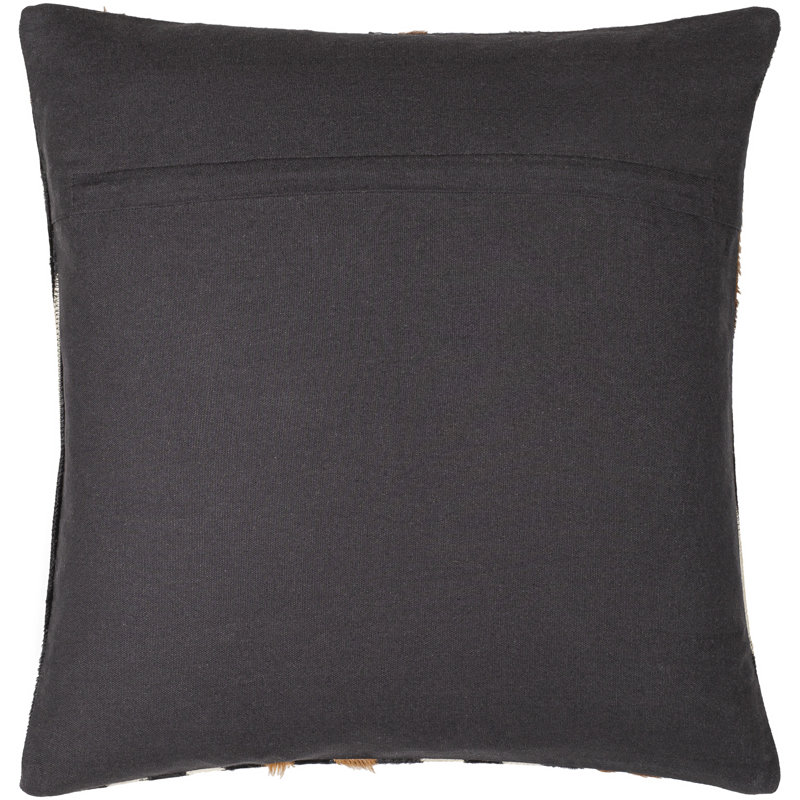 Nashville 20" Black and Brown Leather Striped Throw Pillow