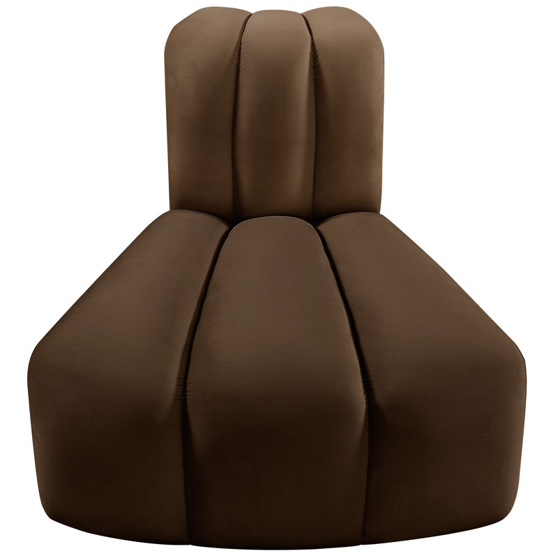 Ishna Velvet Side Chair, Brown Velvet