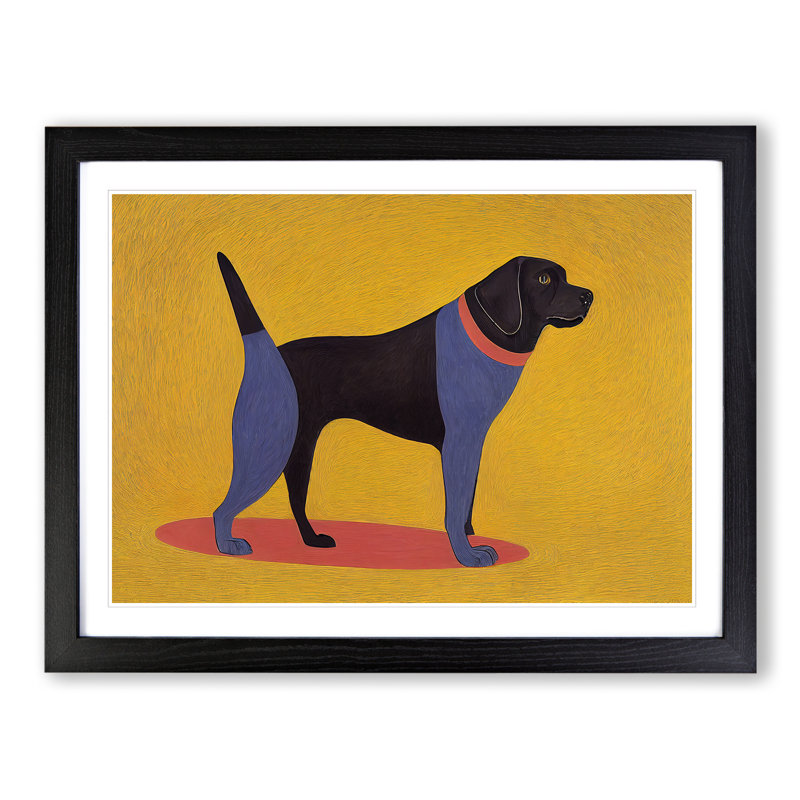 Dog Abstract Vol.3 - Single Picture Frame Print, Black, 25cm H x 34cm W x 2cm D