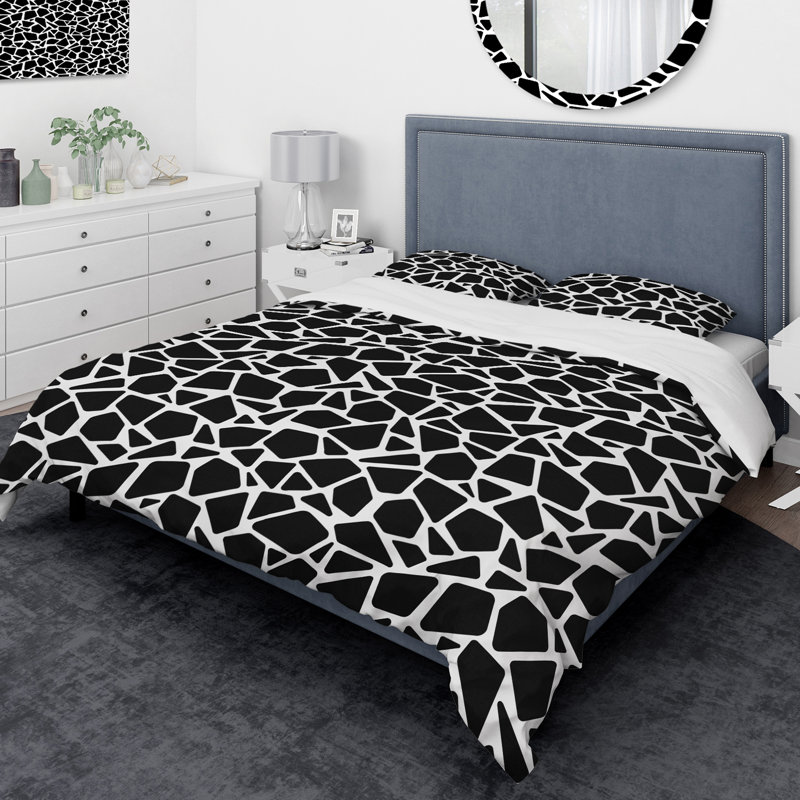 Ensemble de housse de couette designart tiles, Housse simple + 1 taie décorative