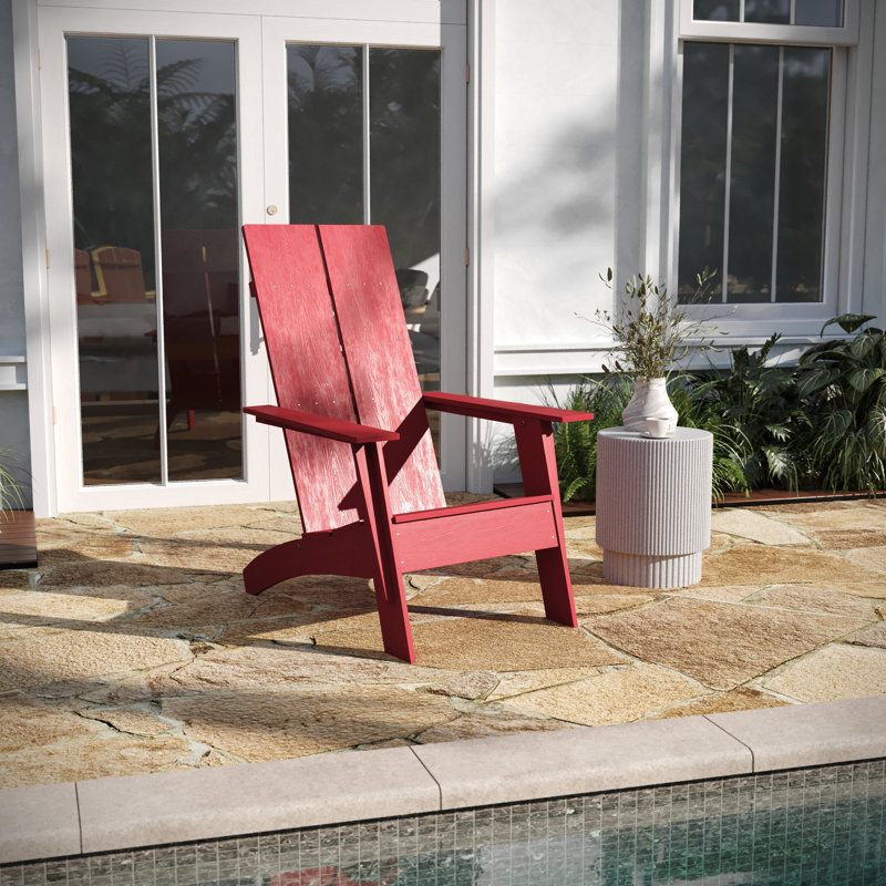 Chaise Adirondack en plastique, Rouge