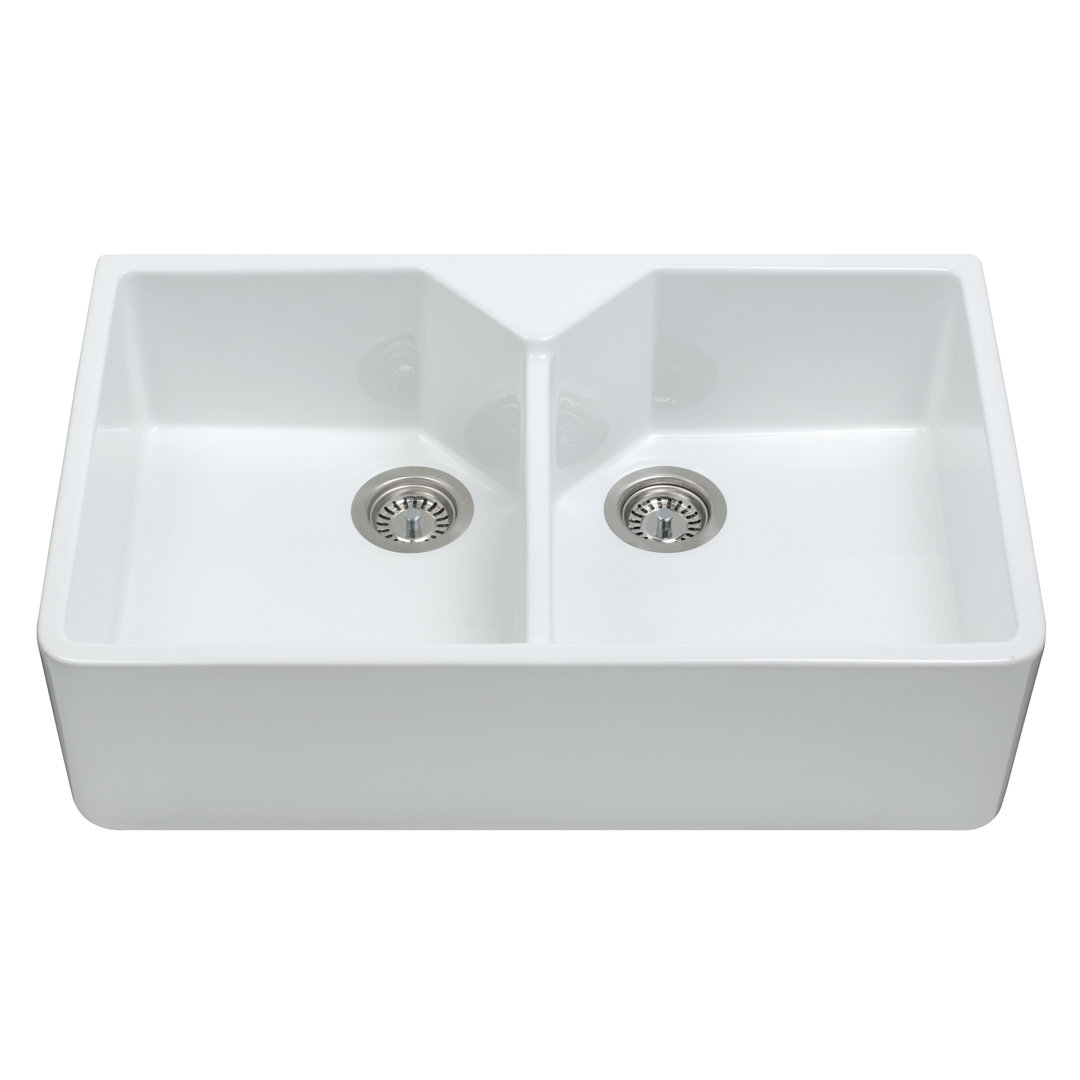 80cm x 49cm Belfast Kitchen Sink Double Bowl