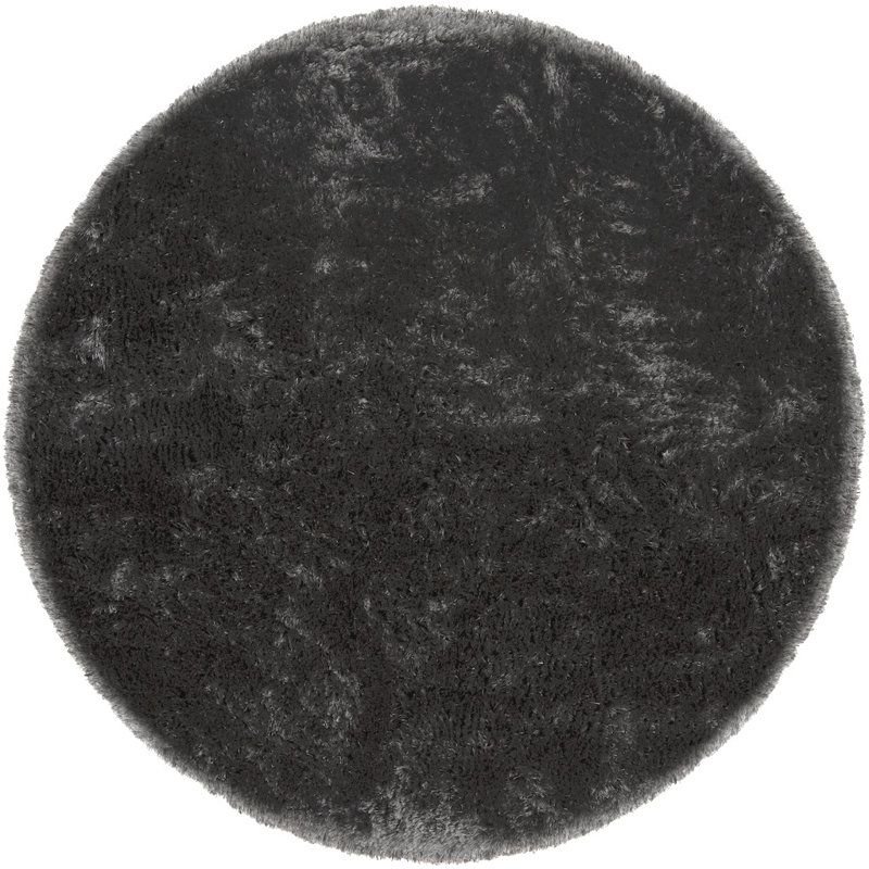 Tapis tissé à la main Joellen Authentic, Noir, Rond 7 pi 9 po