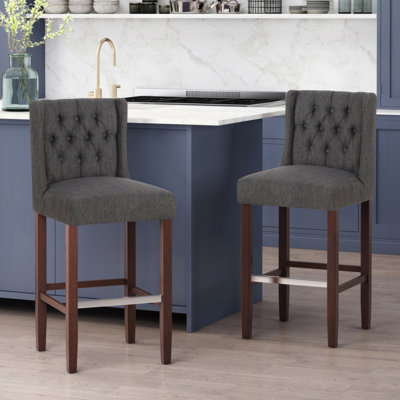 Upholstered Dining Chairs with button tufted back