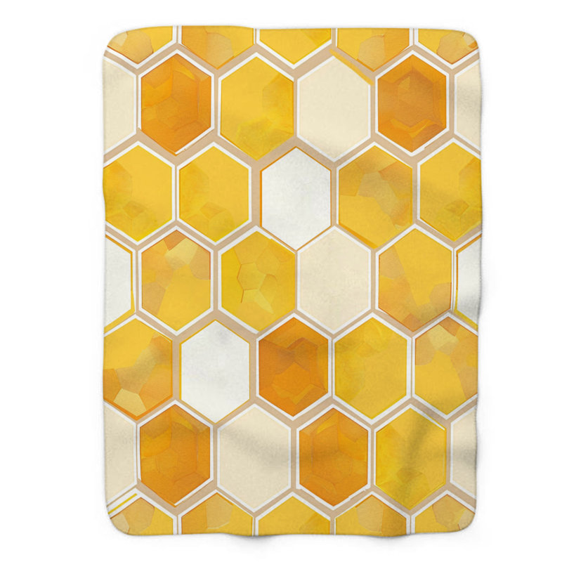 Bee Blossoms - couverture de qualité supérieure 1 pièce, Lit simple