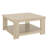 Hanara Square Coffee Table with 2-Tier Storage Shelf & Wooden Frame
