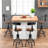 Rustic Industrial Bar Stool-23.4-33In Tall Adjustable Metal Swivel Wooden Top Barstools-Counter Height Bar Height-Vintage Farmhouse Kitchen Breakfast Cafe Stool-With Backrest-162588198-146184604