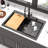 Quartz Kitchen Sink - 33X22" Black Granite Composite Workstation Drop-In Kitchen Sink-117060715