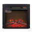Foyer électrique de 18 po, chauffage rapide de 1400 W, effet de flamme réaliste, télécommande, réglage de la température à 20 vitesses, panneau de chaleur en verre trempé noir, verre, fonctionnement, décoration de salon