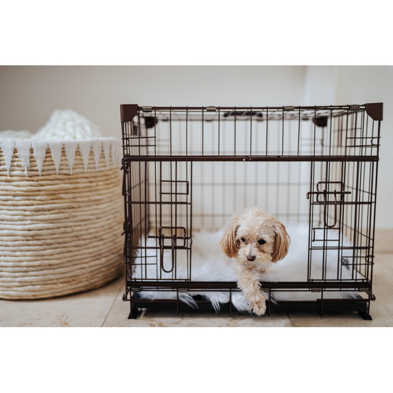 Extra Small Bronze Wire Dog Crate with Sliding Door
