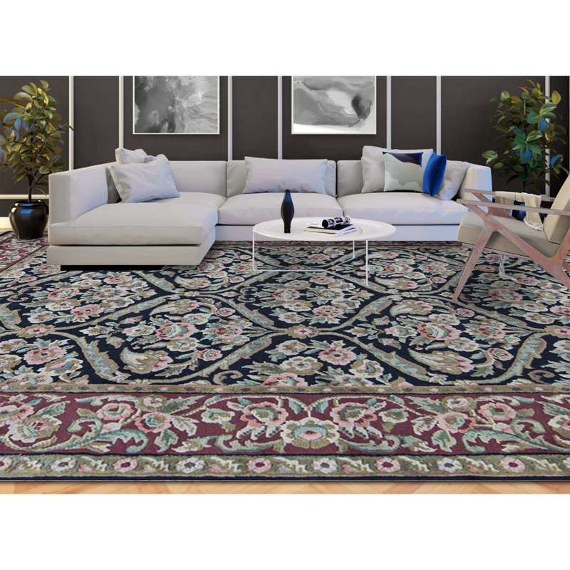 Hand-Knotted High-Quality Blue Area Rug