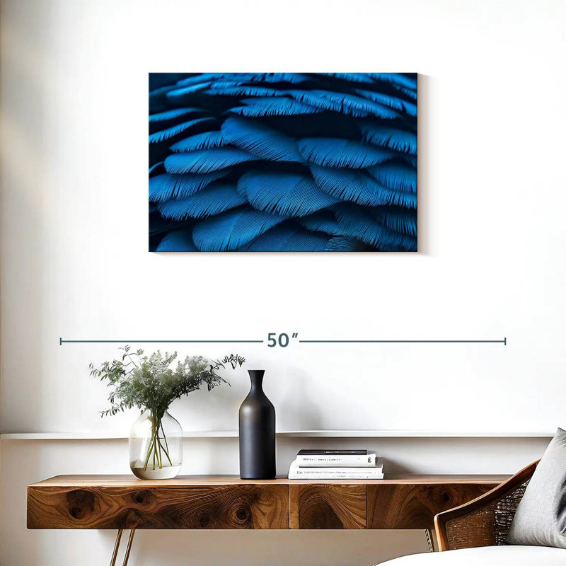 Plumes d'aras bleu Crowle, H 20 po x l 30 po